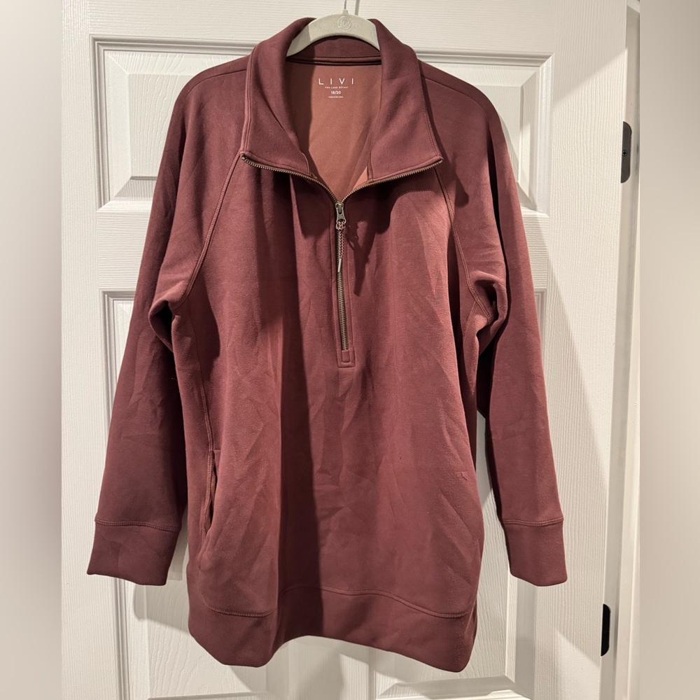 Lane Bryant LIVI Burgundy Pullover